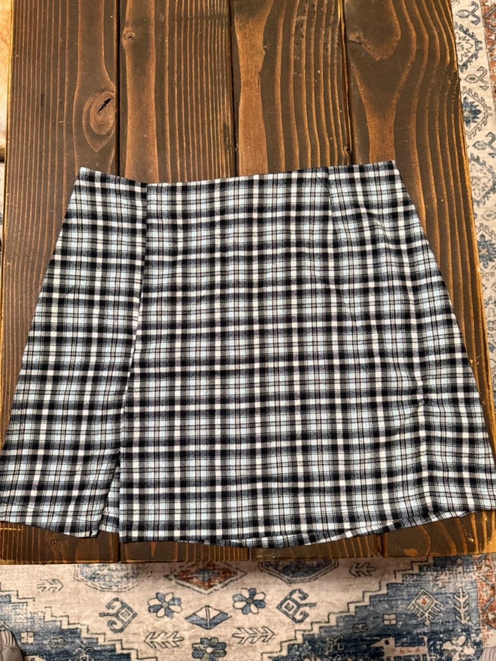 Plaid Mini Skirt - Black & White